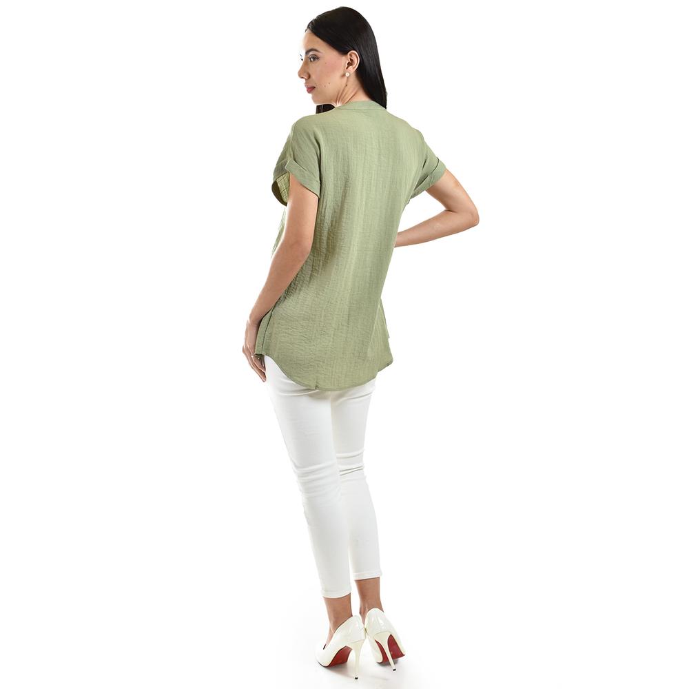 Foto 4 pulgar | Blusa Ligera De Cuello V Roman Fashion / Juvenil, 0058 (verde Pistache) Verde Claro