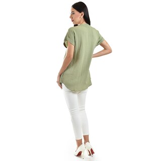 Foto 3 | Blusa Ligera De Cuello V Roman Fashion / Juvenil, 0058 (verde Pistache) Verde Claro