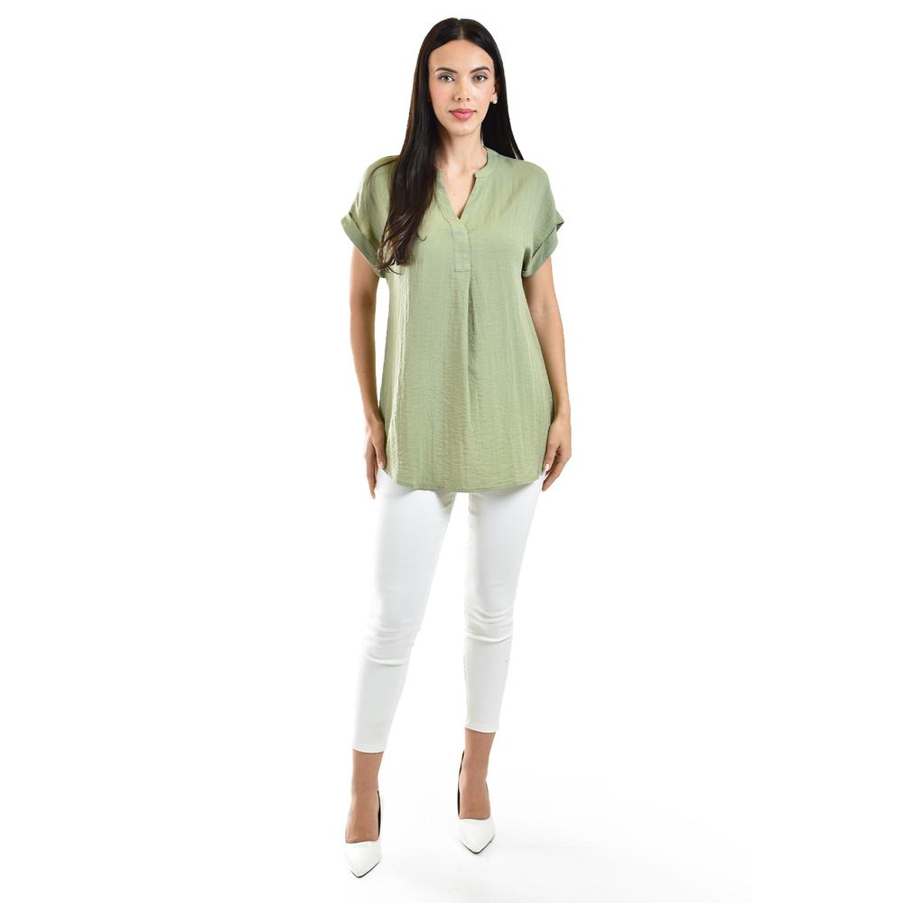 Foto 6 pulgar | Blusa Ligera De Cuello V Roman Fashion / Juvenil, 0058 (verde Pistache) Verde Claro