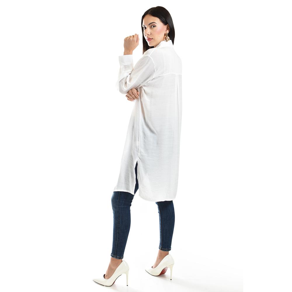 Foto 4 pulgar | Blusa De Corte Largo Roman Fashion /juvenil, 1008 (blanco) Blanco
