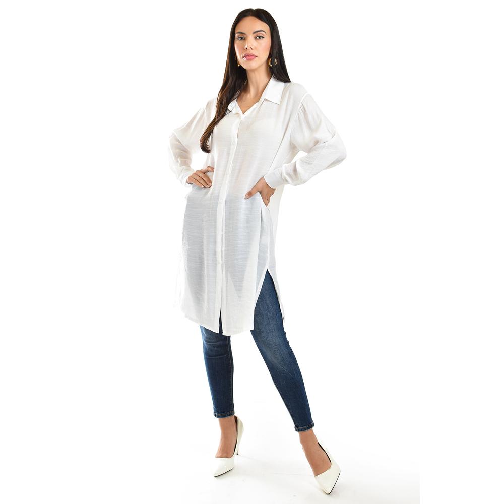 Foto 5 pulgar | Blusa De Corte Largo Roman Fashion /juvenil, 1008 (blanco) Blanco