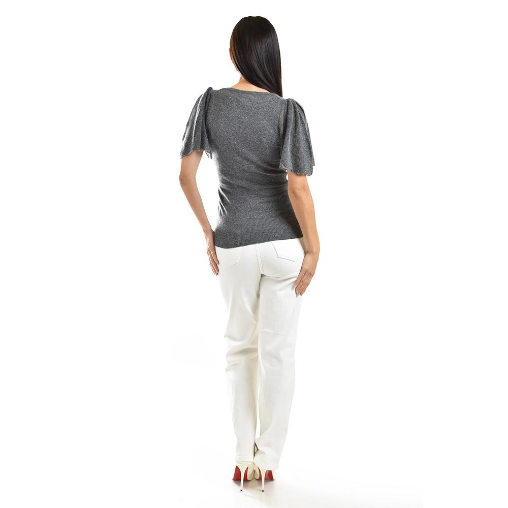 Foto 4 pulgar | Blusa De Punto Manga Mariposa Roman Fashion /juvenil, 13465 (gris) Gris