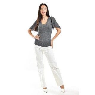 Foto 4 | Blusa De Punto Manga Mariposa Roman Fashion /juvenil, 13465 (gris) Gris