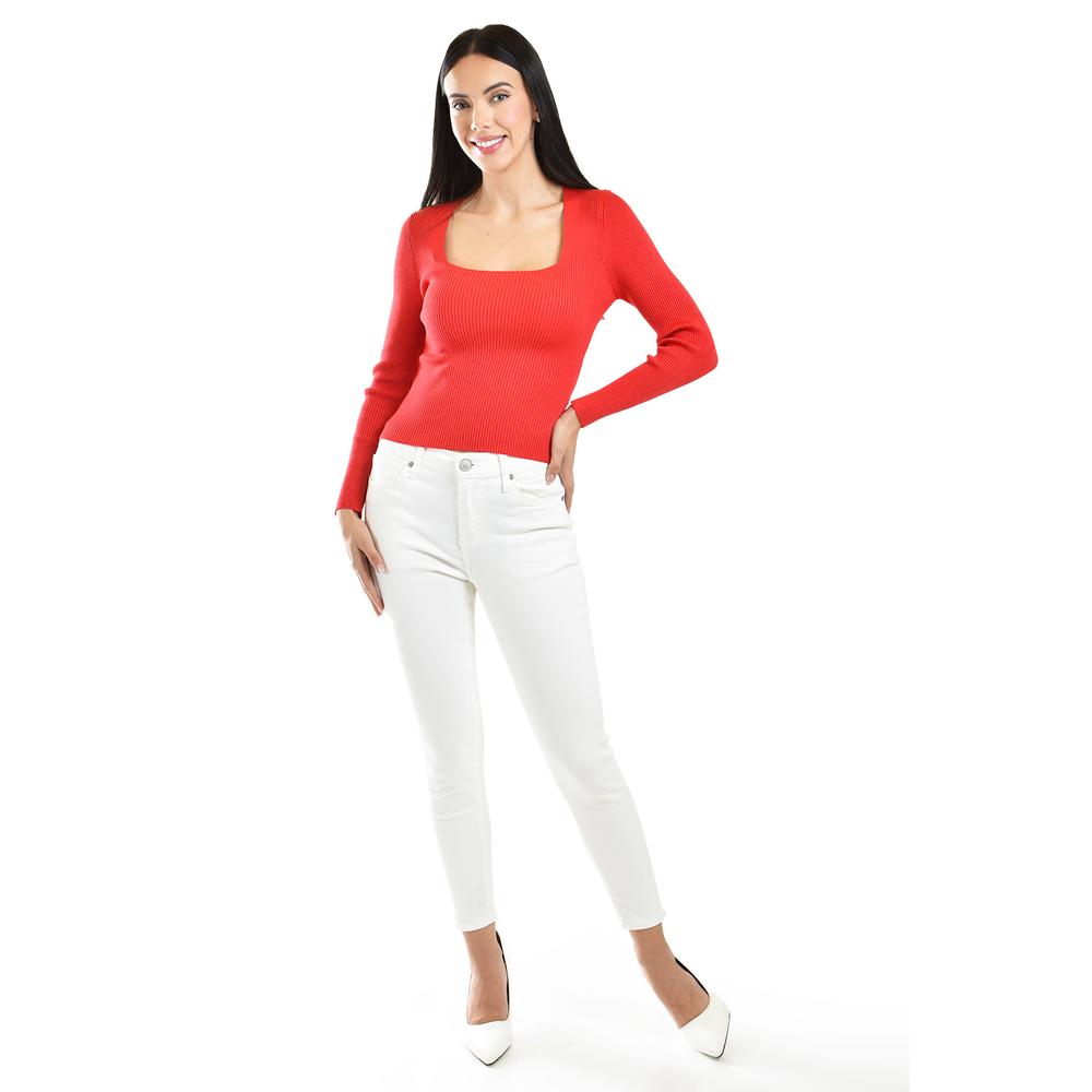 Foto 6 pulgar | Blusa De Canalé Manga Larga Roman Fashion /juvenil, 2507 (rojo) Rojo