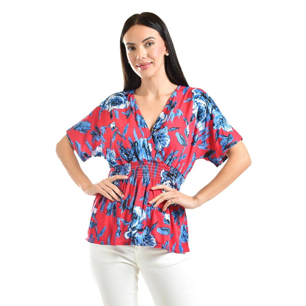 Blusa Escote Cruzado Roman Fashion /juvenil, 6931 (fiusha / Azul) Fucsia