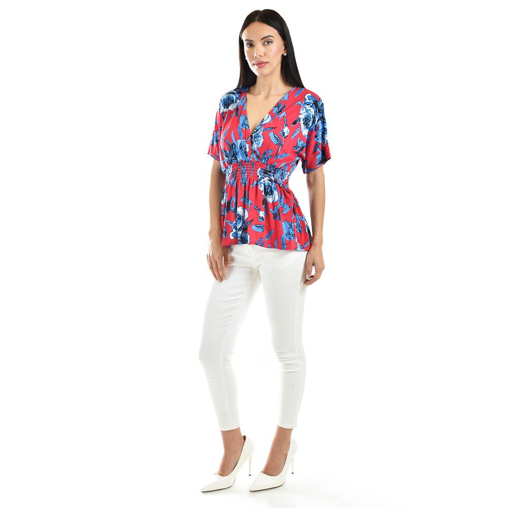 Foto 2 | Blusa Escote Cruzado Roman Fashion /juvenil, 6931 (fiusha / Azul) Fucsia