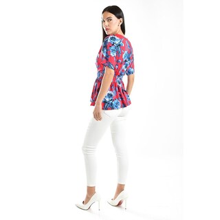 Foto 3 | Blusa Escote Cruzado Roman Fashion /juvenil, 6931 (fiusha / Azul) Fucsia