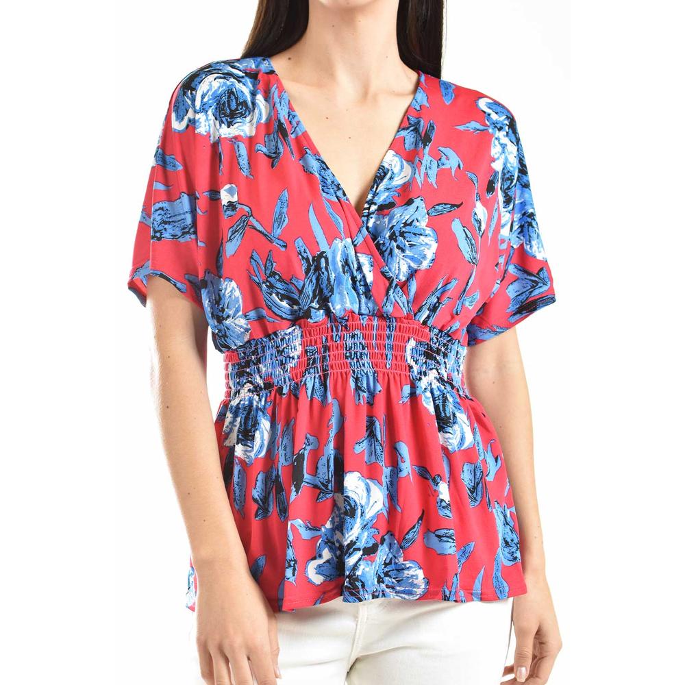 Foto 5 pulgar | Blusa Escote Cruzado Roman Fashion /juvenil, 6931 (fiusha / Azul) Fucsia