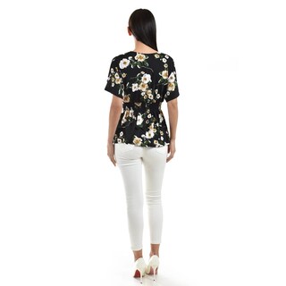 Foto 3 | Blusa Escote Cruzado Roman Fashion /juvenil, 6931 (negro /amarillo) Negro