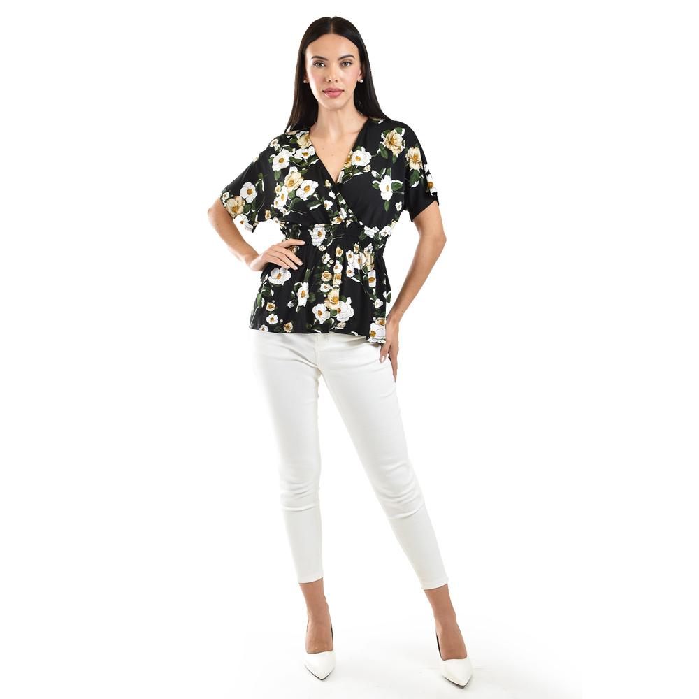 Foto 4 | Blusa Escote Cruzado Roman Fashion /juvenil, 6931 (negro /amarillo) Negro