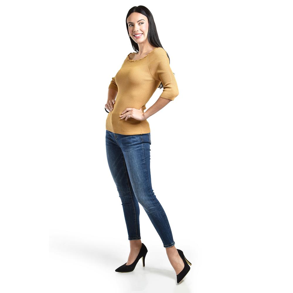 Foto 3 pulgar | Blusa De Canale Manga 3/4 Roman Fashion / Juvenil, B2 (mostaza) Ocre