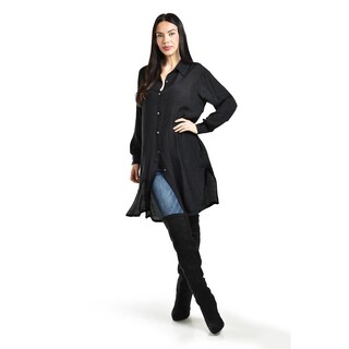 Foto 1 | Blusa de Corte Largo Roman Fashion Juvenil Negra