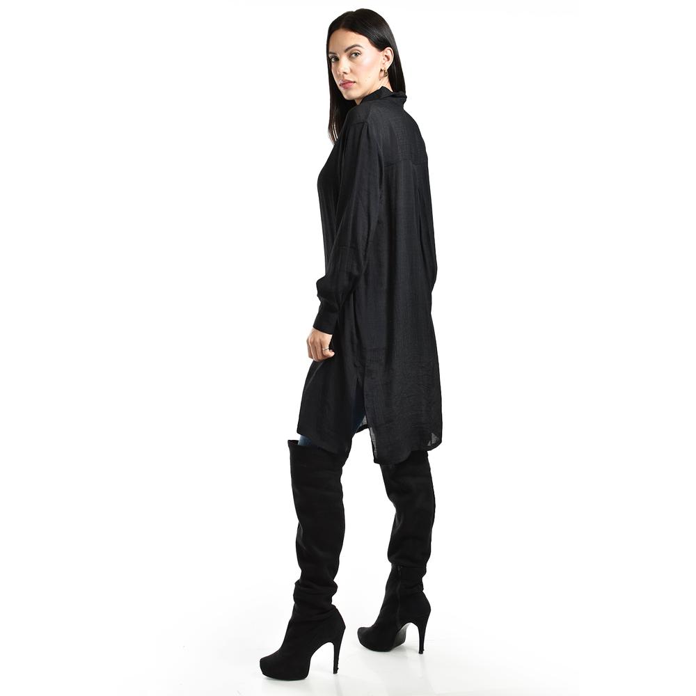 Foto 4 pulgar | Blusa de Corte Largo Roman Fashion Juvenil Negra