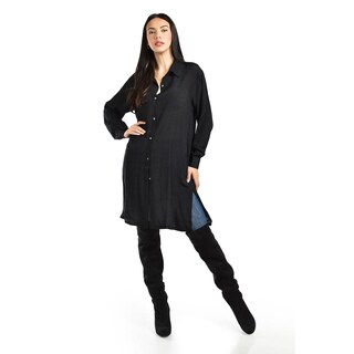 Foto 4 | Blusa de Corte Largo Roman Fashion Juvenil Negra