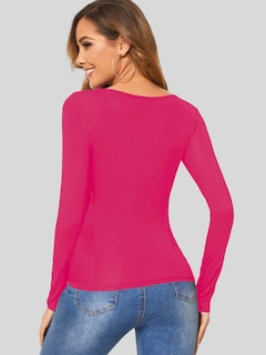 Foto 2 | Blusa Rosa Manga Larga para Mujer