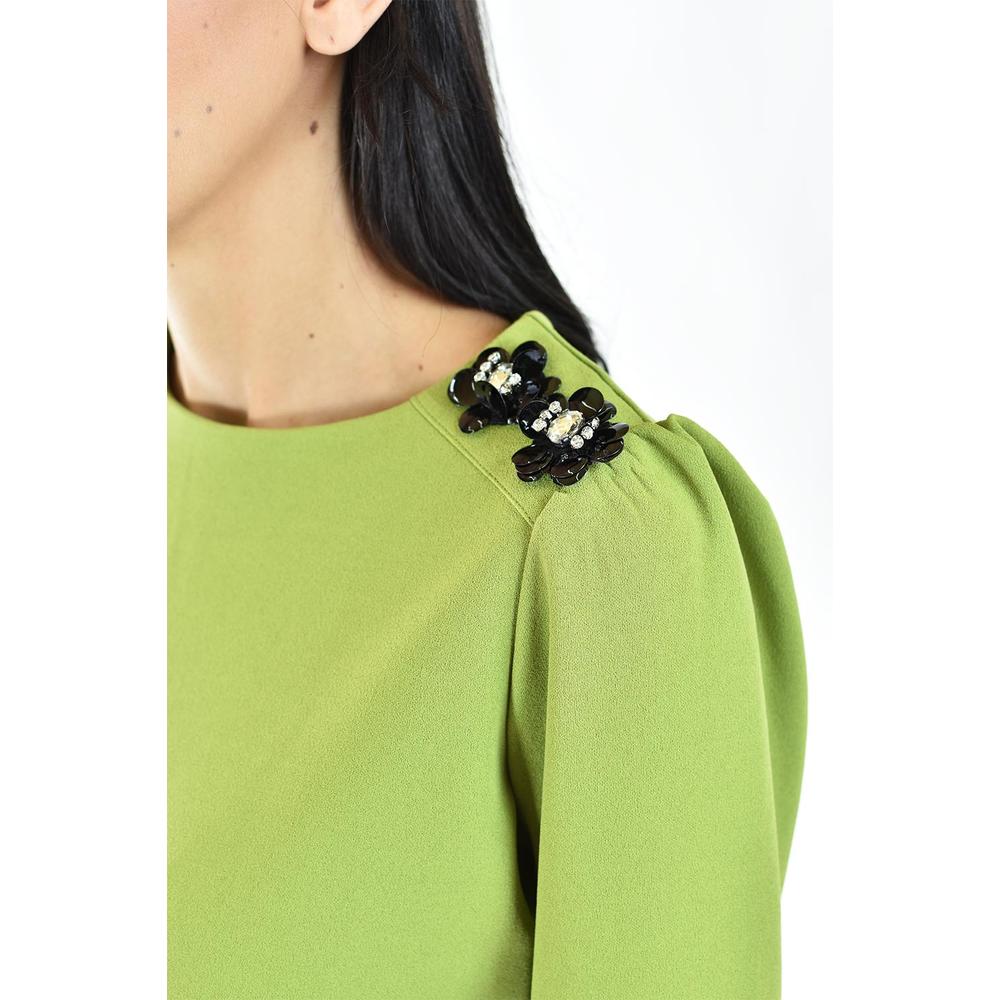 Foto 5 pulgar | Blusa Con Detalle De Flor En Hombro Roman Fashion /juvenil, 5106 (verde) Verde