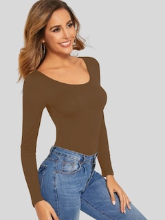 Foto 4 | Blusa de Manga Larga Café