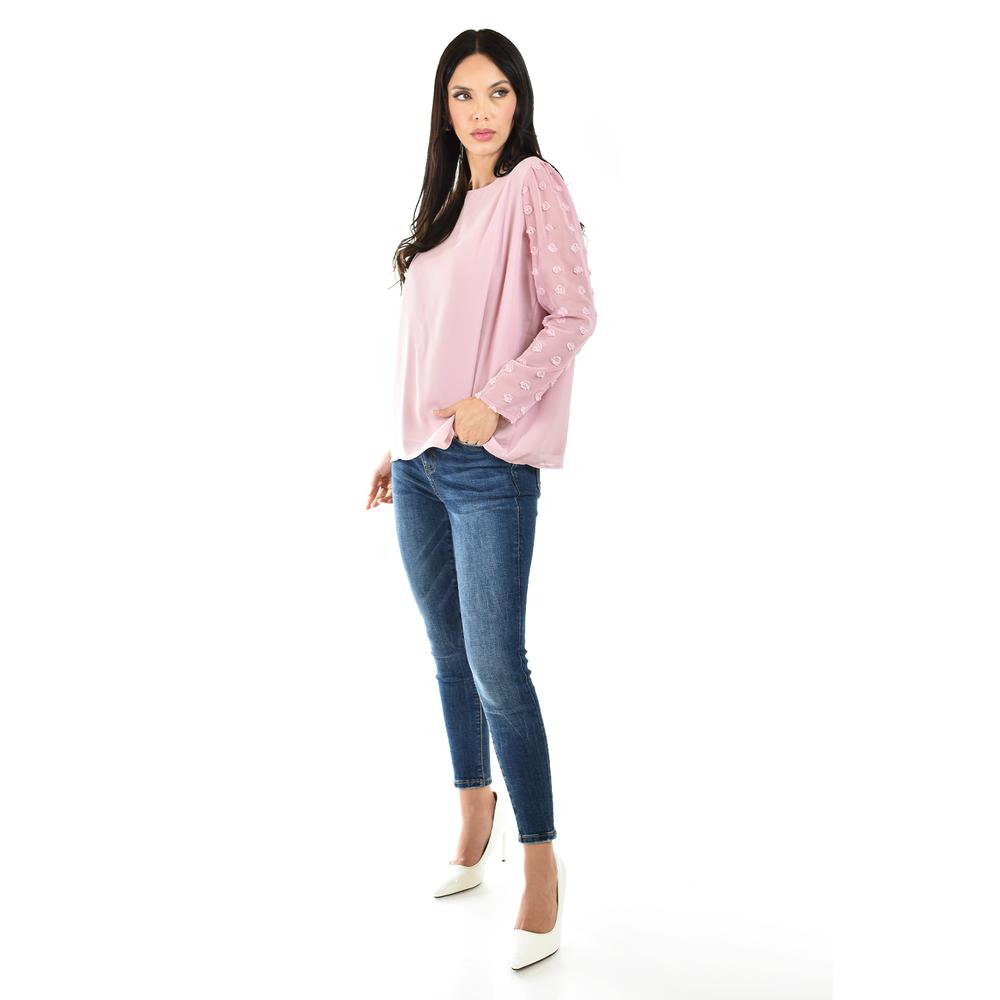 Foto 3 pulgar | Blusa de Mangas con Relieve Roman Fashion Juvenil 5107 Rosa