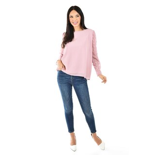 Foto 6 | Blusa de Mangas con Relieve Roman Fashion Juvenil 5107 Rosa