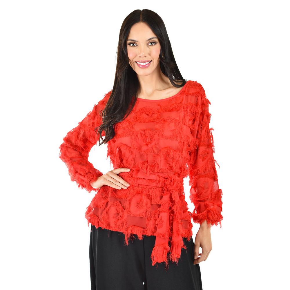 Blusa Con Diseño Texturizado Roman Fashion / Juvenil, 5105 (rojo) Rojo