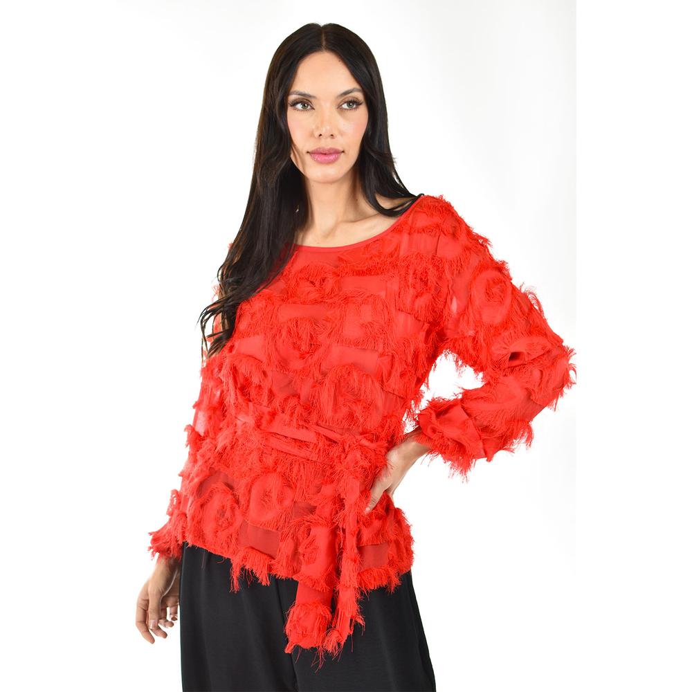 Foto 5 | Blusa Con Diseño Texturizado Roman Fashion / Juvenil, 5105 (rojo) Rojo