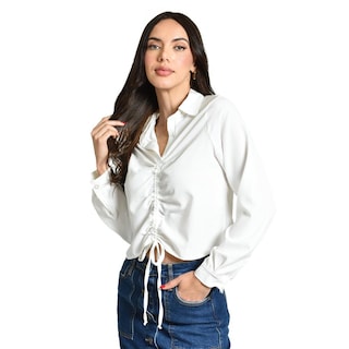 Foto 1 | Blusa Con Jareta Ajustable Roman Fashion /juvenil, 1838 (blanco) Blanco