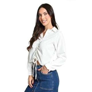 Foto 2 | Blusa Con Jareta Ajustable Roman Fashion /juvenil, 1838 (blanco) Blanco