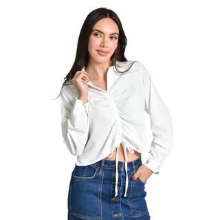 Foto 4 | Blusa Con Jareta Ajustable Roman Fashion /juvenil, 1838 (blanco) Blanco