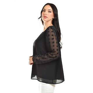 Foto 2 | Blusa De Mangas Con Relieve Roman Fashion /juvenil, 5107 (negro) Negro
