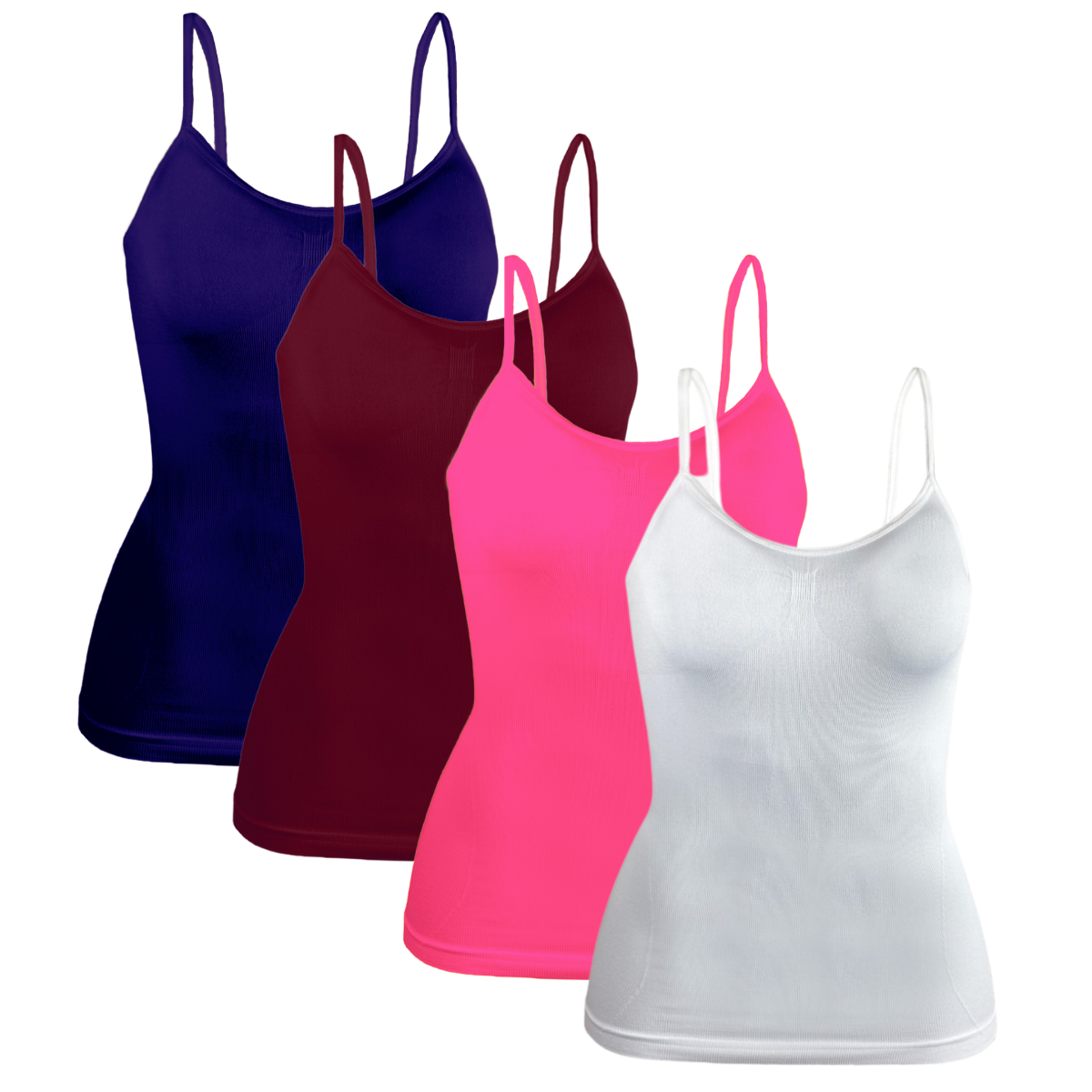 Foto 2 pulgar | Set 4 Blusas Mujer Tirantes Casual Blusa Negra Crop Top Dama