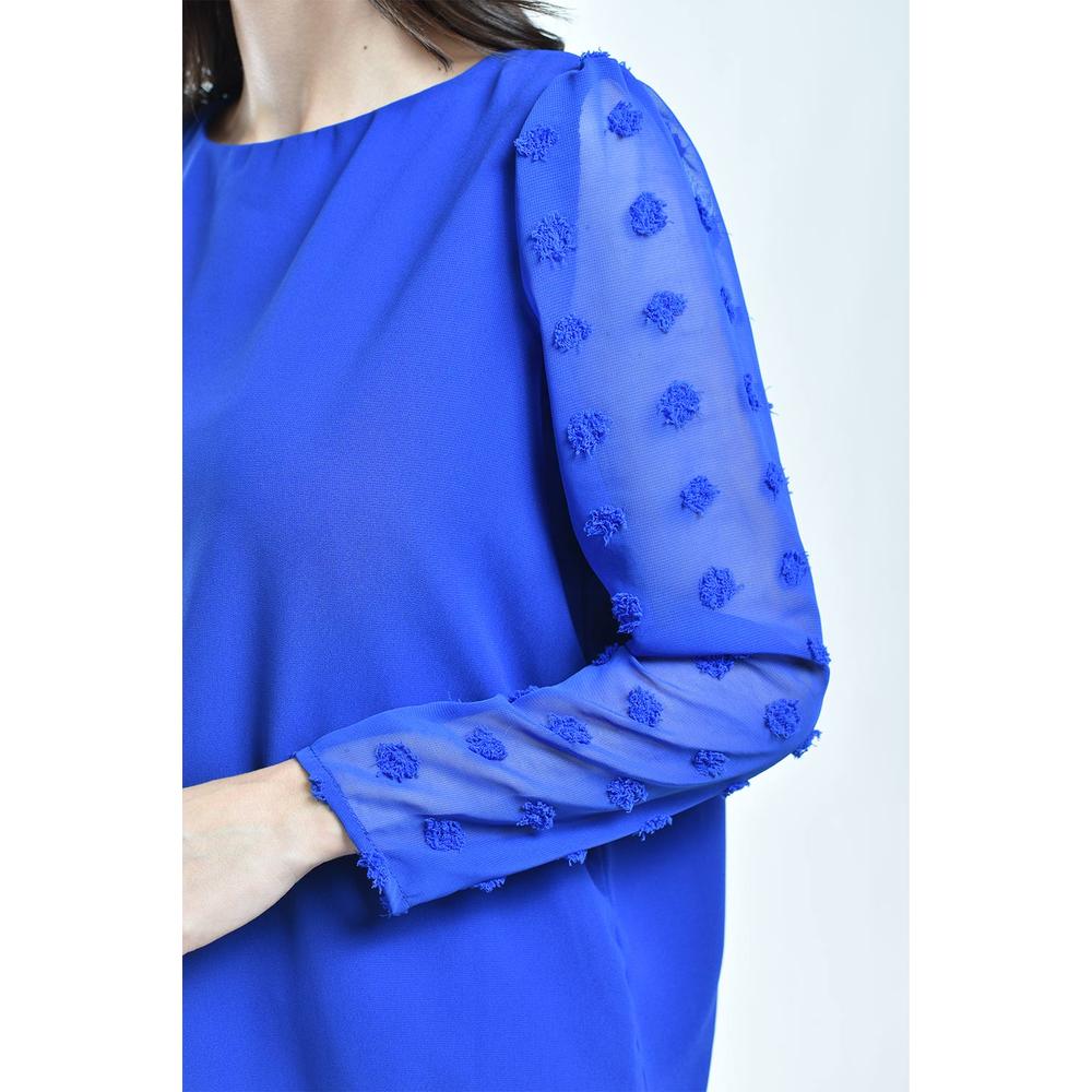 Foto 5 pulgar | Blusa De Mangas Con Relieve Roman Fashion /juvenil, 5107 (azul Rey) Azul