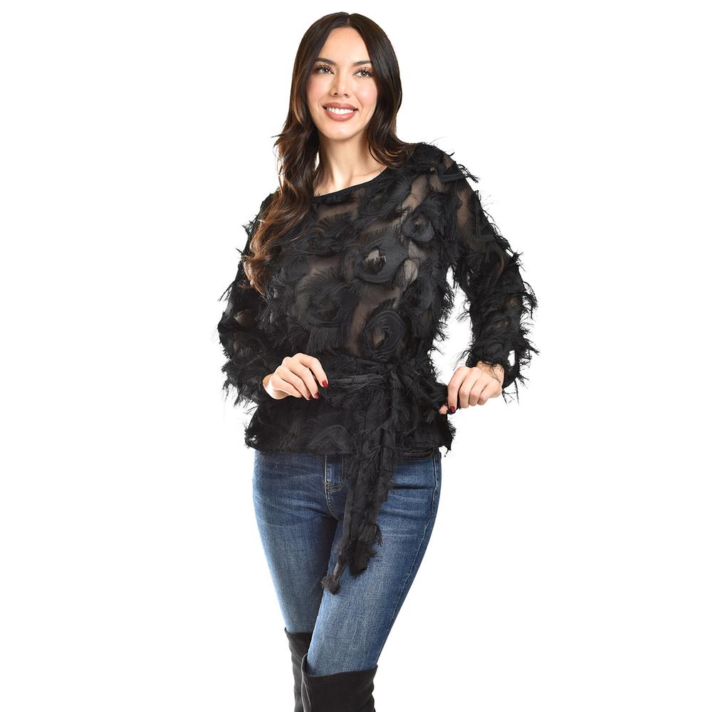 Blusa Con Diseño Texturizado Roman Fashion / Juvenil, 5105 (negro) Negro