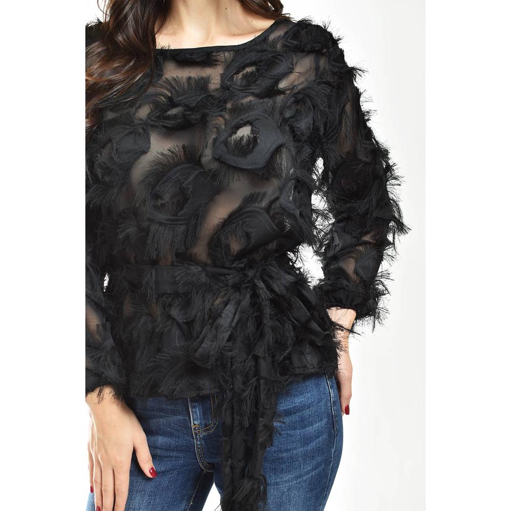 Foto 4 | Blusa Con Diseño Texturizado Roman Fashion / Juvenil, 5105 (negro) Negro