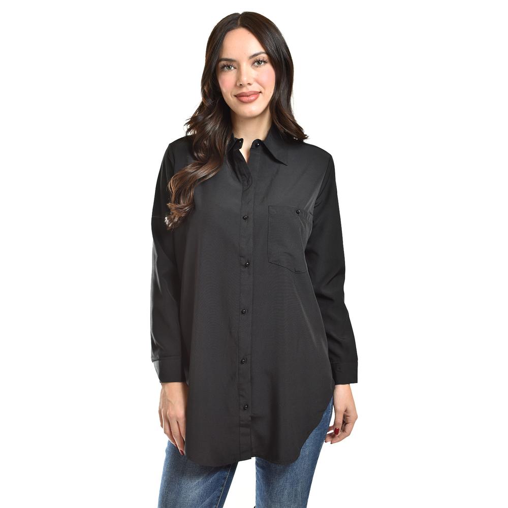Foto 6 pulgar | Camisa Con Boton De Perla Roman Fashion /juvenil, 5103 (negro) Negro