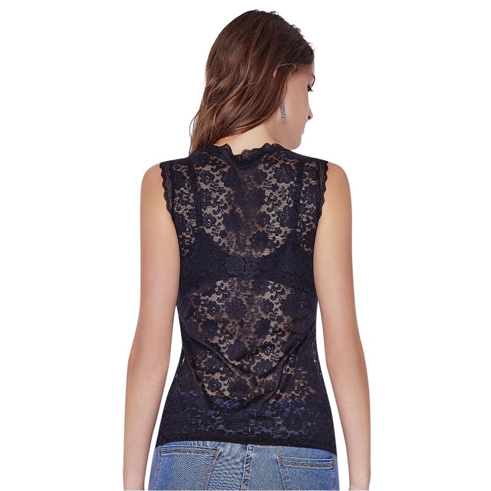 Foto 2 | Blusa De Encaje Ilusión 43403 Negro
