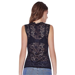 Foto 2 | Blusa De Encaje Ilusión 43403 Negro