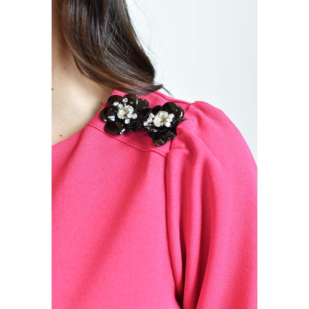 Foto 5 pulgar | Blusa Con Detalle De Flor En Hombro Roman Fashion /juvenil, 5106 (fiusha) Fucsia