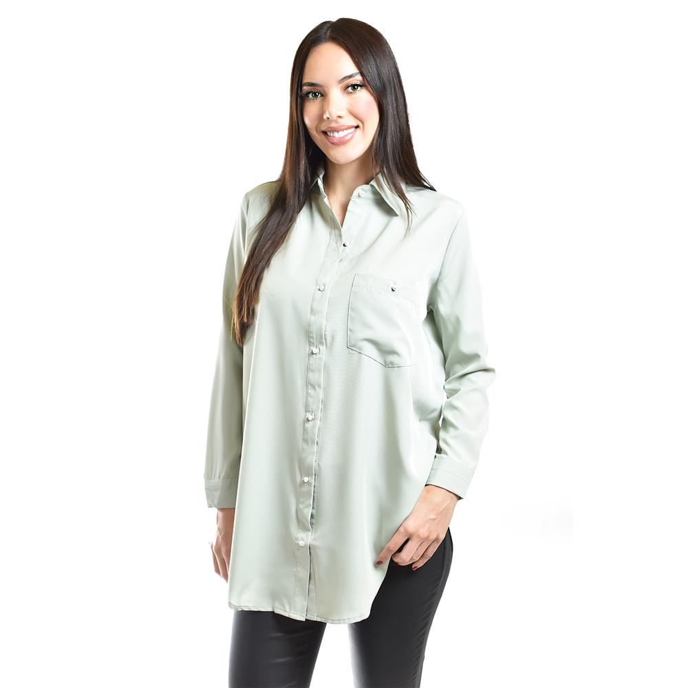 Camisa Con Boton De Perla Roman Fashion /juvenil, 5103 (pistache) Verde Claro