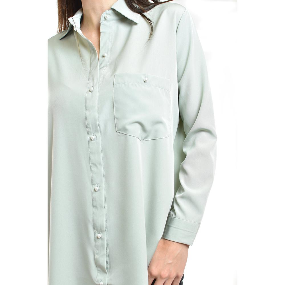 Foto 4 pulgar | Camisa Con Boton De Perla Roman Fashion /juvenil, 5103 (pistache) Verde Claro