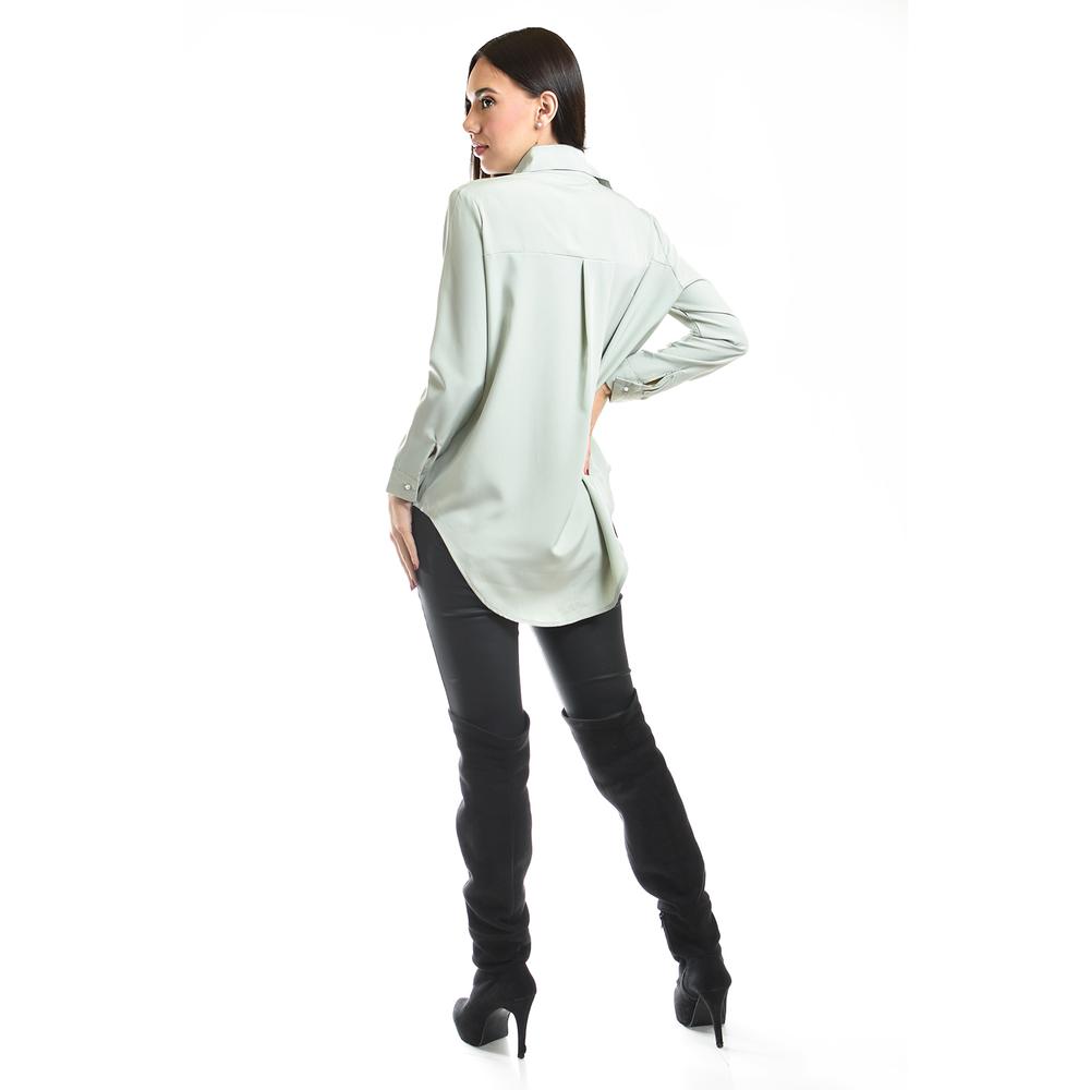 Foto 5 pulgar | Camisa Con Boton De Perla Roman Fashion /juvenil, 5103 (pistache) Verde Claro