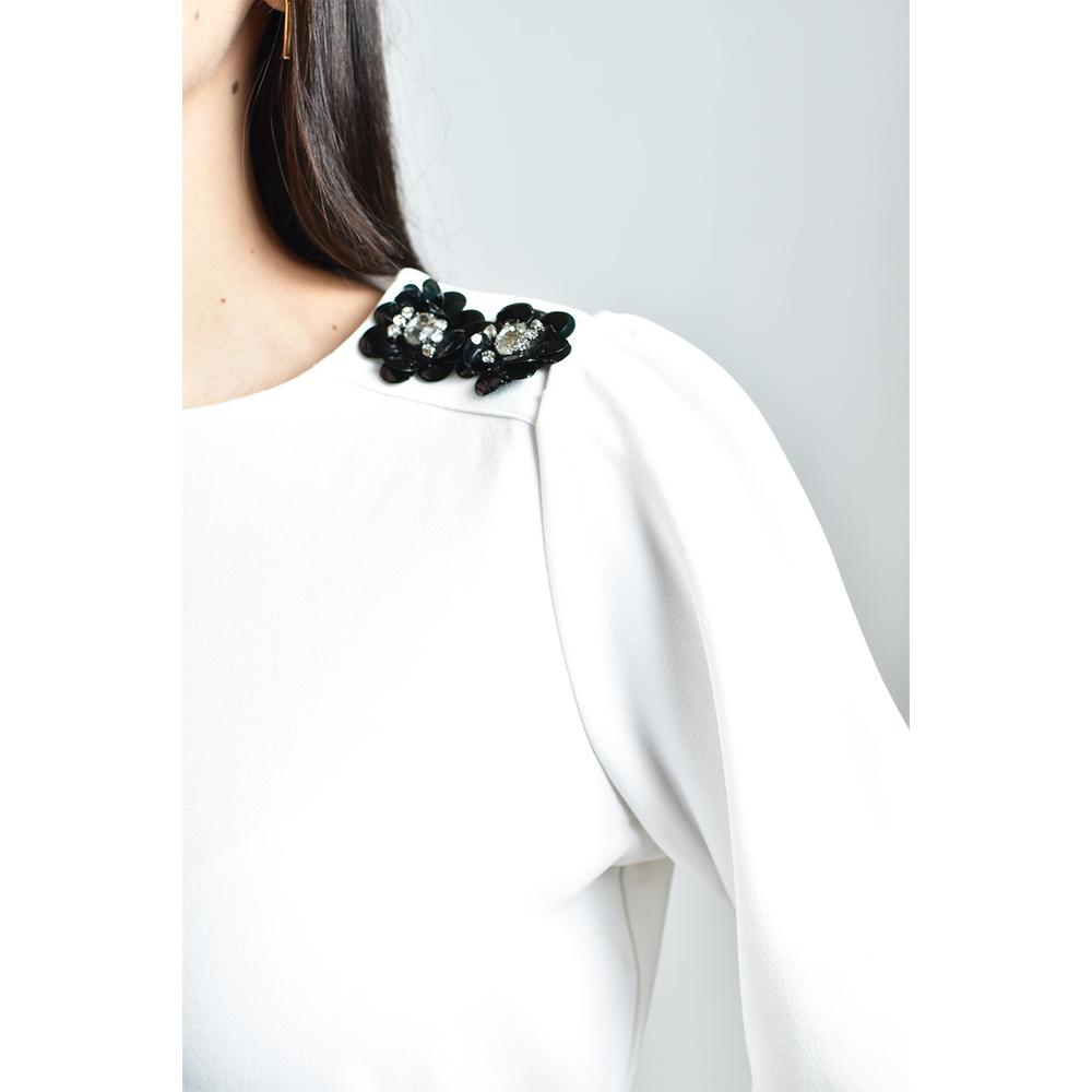 Foto 5 pulgar | Blusa Con Detalle De Flor En Hombro Roman Fashion /juvenil, 5106 (blanco) Blanco