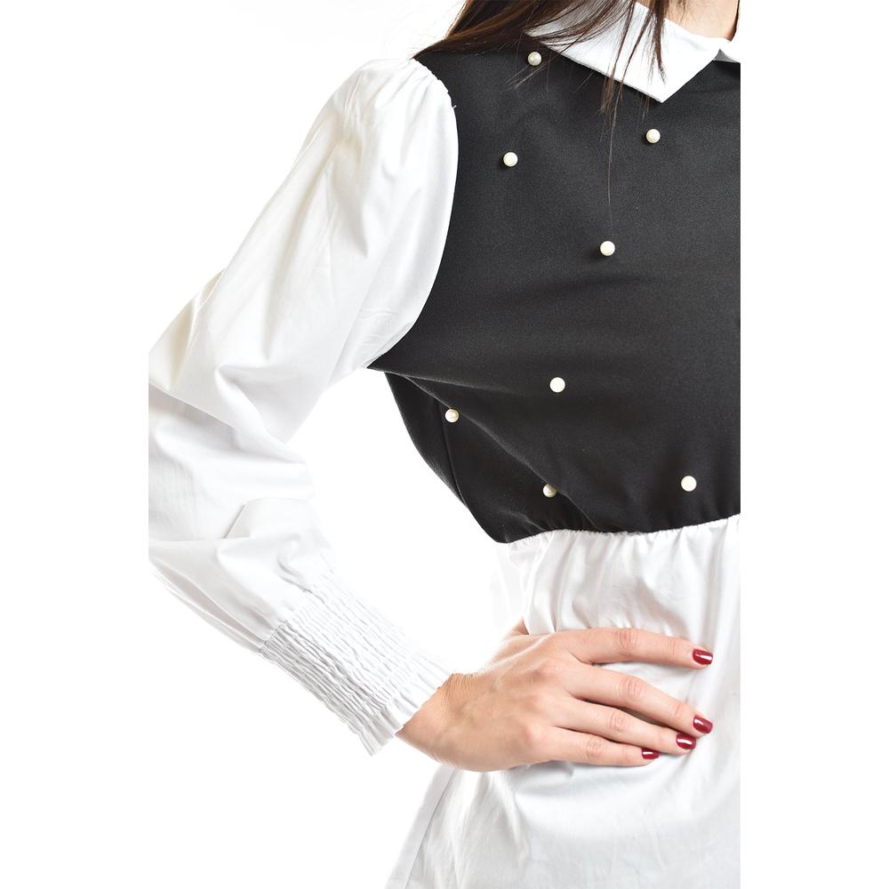 Foto 5 pulgar | Blusa Con Chaleco De Perlas Roman Fashion /juvenil, 5102 (blanco / Negro) Negro