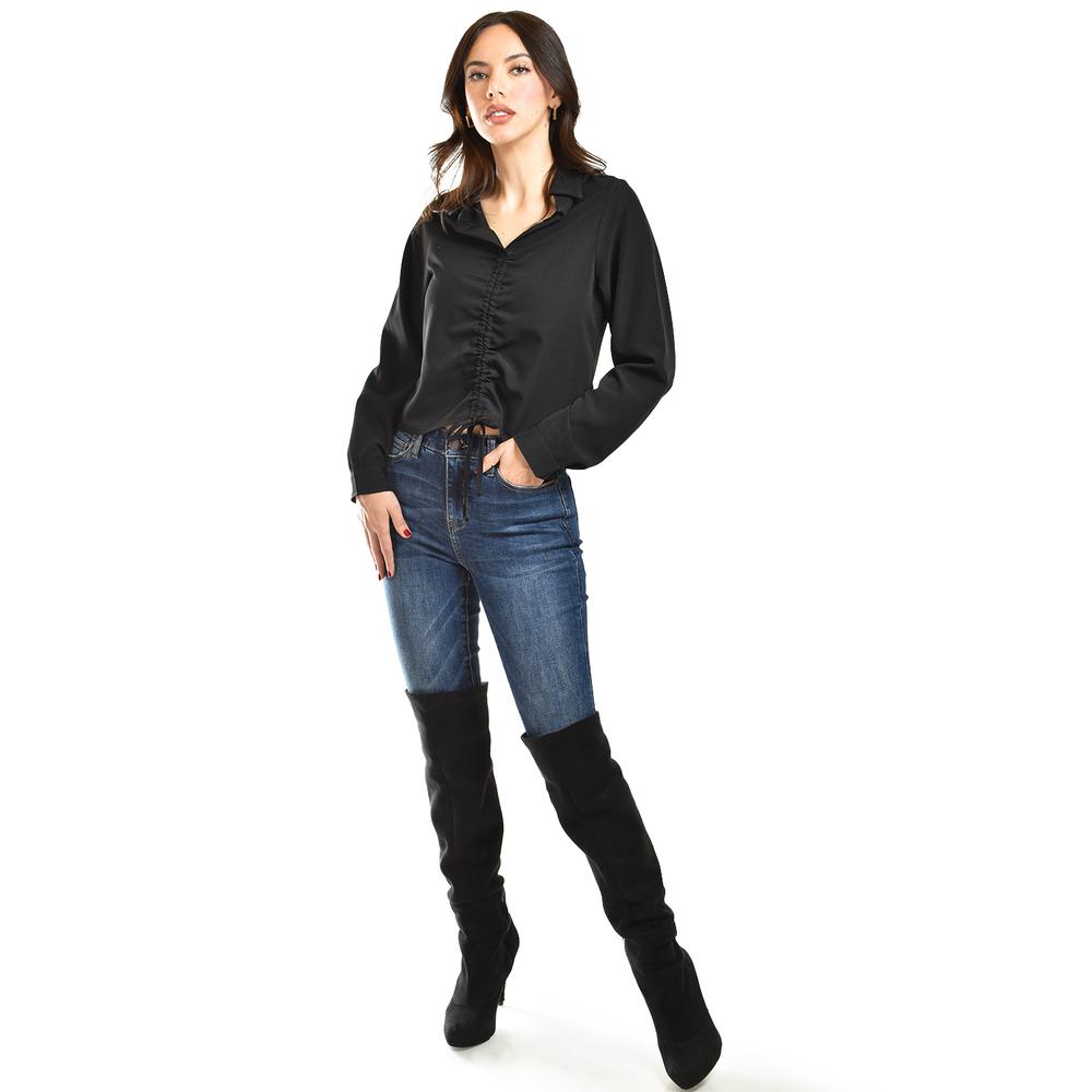 Foto 4 | Blusa Con Jareta Ajustable Roman Fashion /juvenil, 1838 (negro) Negro