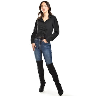 Foto 4 | Blusa Con Jareta Ajustable Roman Fashion /juvenil, 1838 (negro) Negro