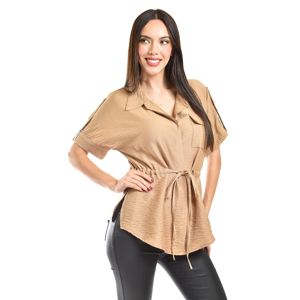 Blusa Camisera Ajustable Roman Fashion /juvenil, 2436 (beige) Beige