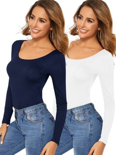 Foto 1 | Set 2 Blusas Mujer Manga Larga Unitalla Interior Térmico Bl-1013-px2-variedad De Colores Invierno Dama