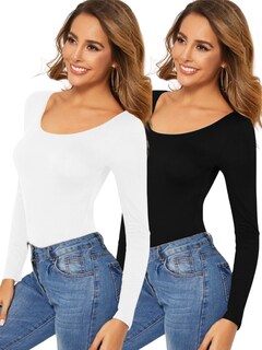 Foto 1 | Set 2 Blusas Mujer Manga Larga Unitalla Interior Térmico Bl-1013-px2-variedad De Colores Invierno Dama
