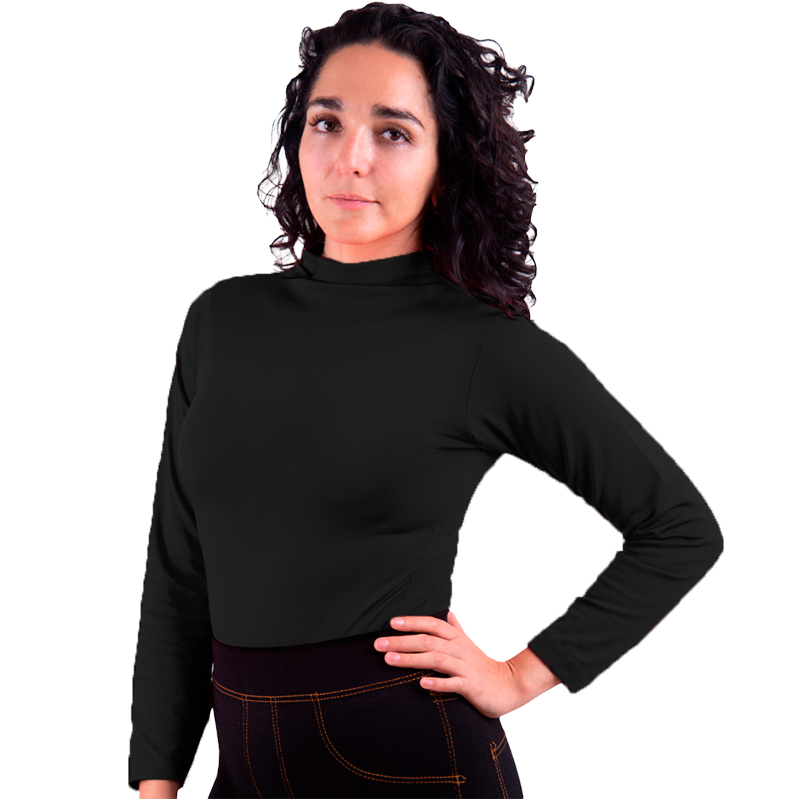 Foto 5 | Blusa Termica Mujer, Color Negro, Manga Larga, Unitalla, Cuello Alto, Playera, Casual, Basica, Camiseta, Uso