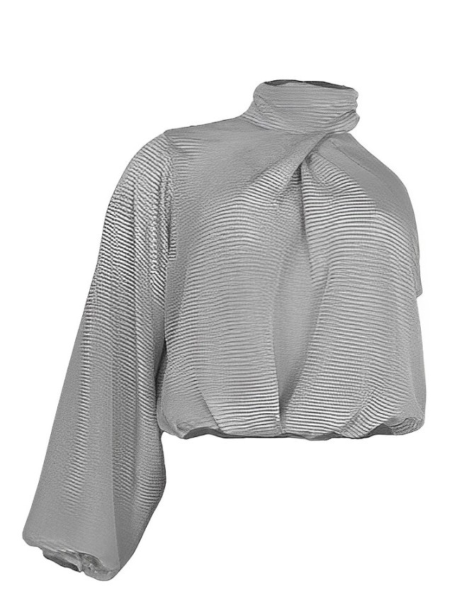 Blusa Asimétrica Danna J&b Para Dama Color Plateado