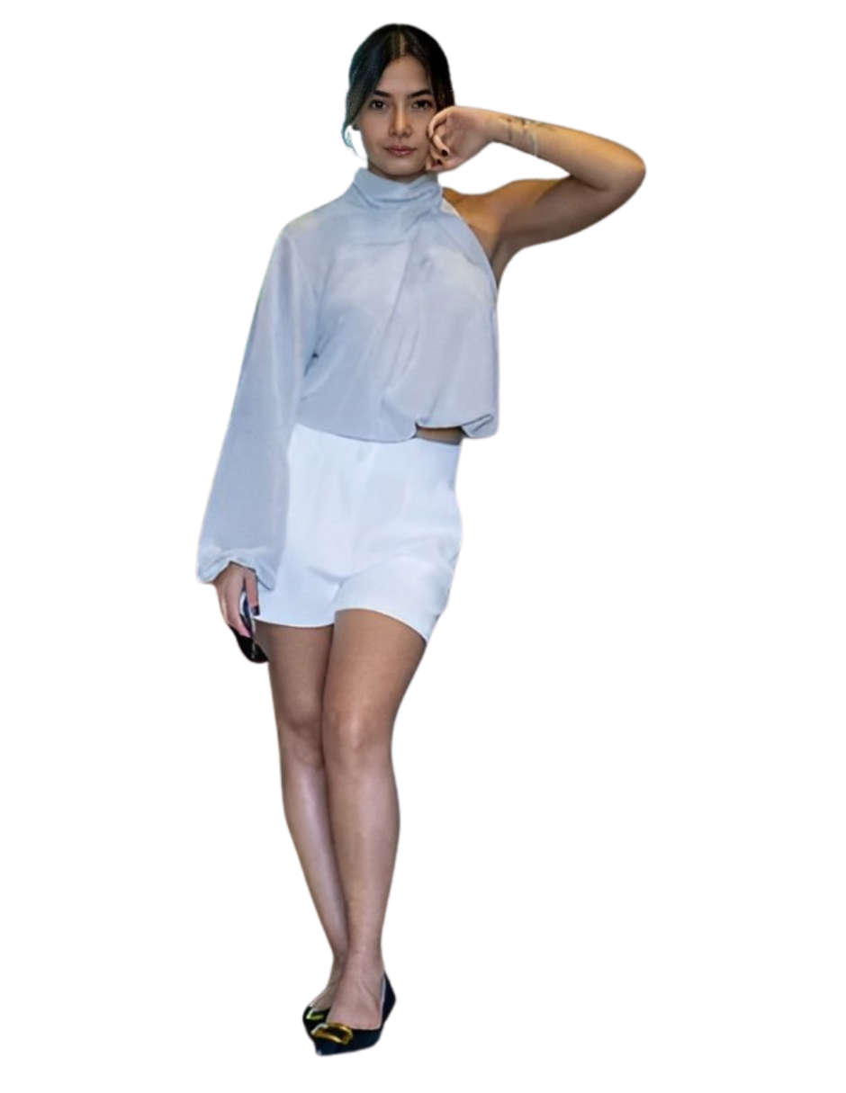 Foto 2 | Blusa Asimétrica Danna J&b Para Dama Color Plateado